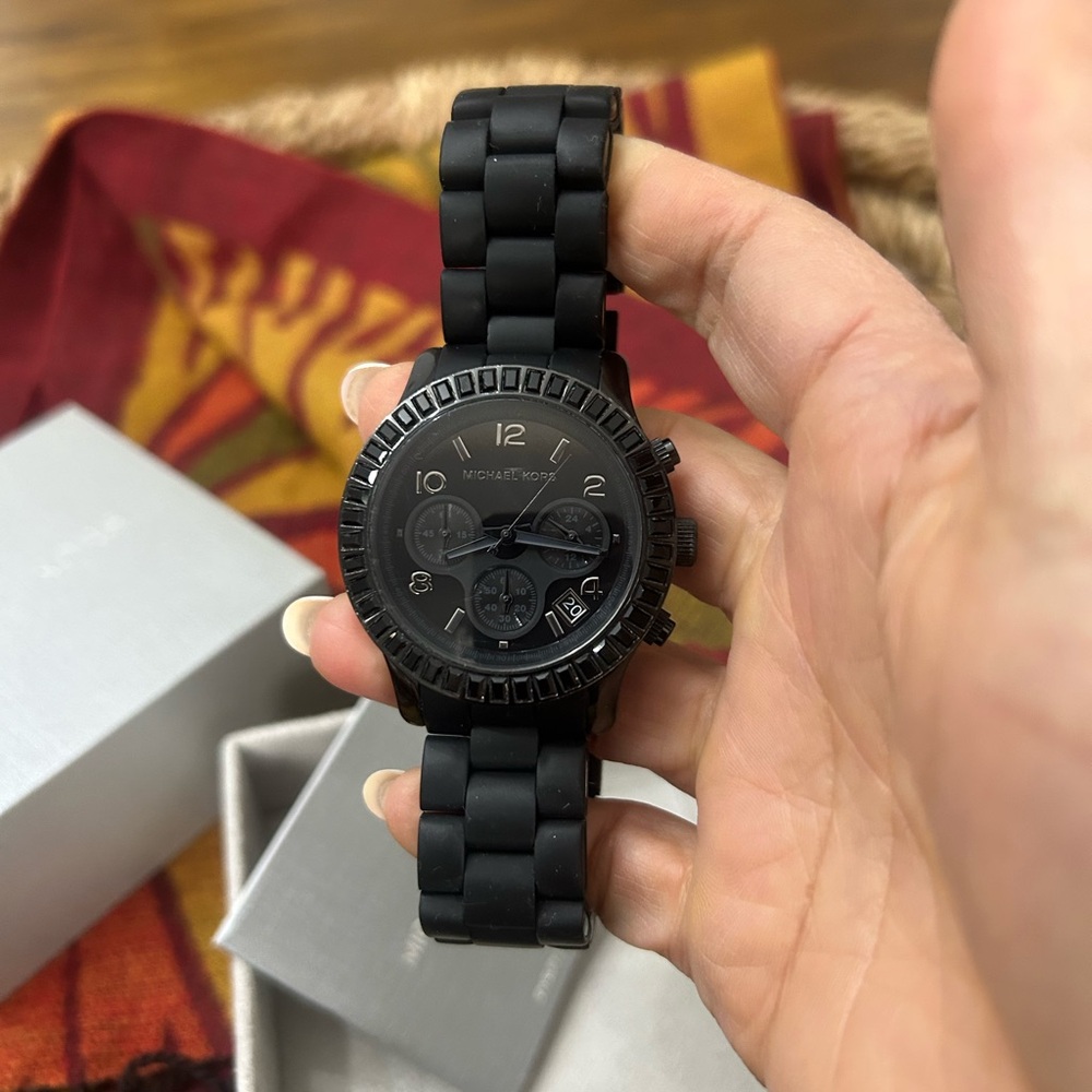 Michael Kors Matte Black Chronograph Watch